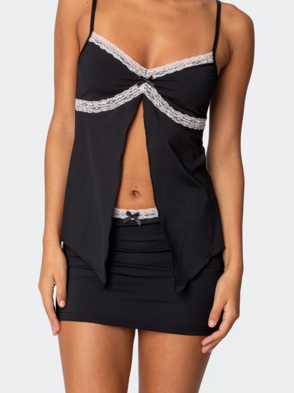 Edikted Black Lace-Trim Camisole NWT